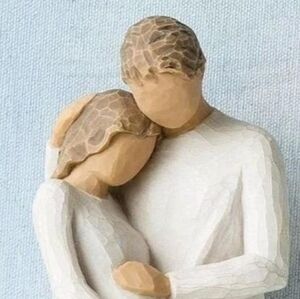 "Expecting" Embraced Pregnant Couple Willow Tree Demdaco Figurine Susan Lordi 8"